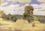 Camille Pissarro Harvest at Monfoucault oil painting